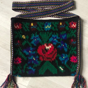 Ukrainian national vintage 1930-1950 wool bag taistra Bukovina Ukraine
