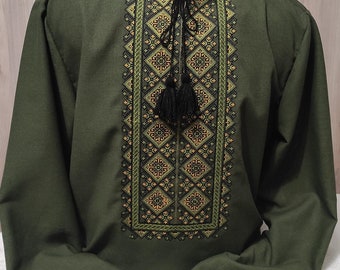 Vyshyvanka herrskjorta, ukrainsk broderad herrtopp, XS-5XL, valfri färg