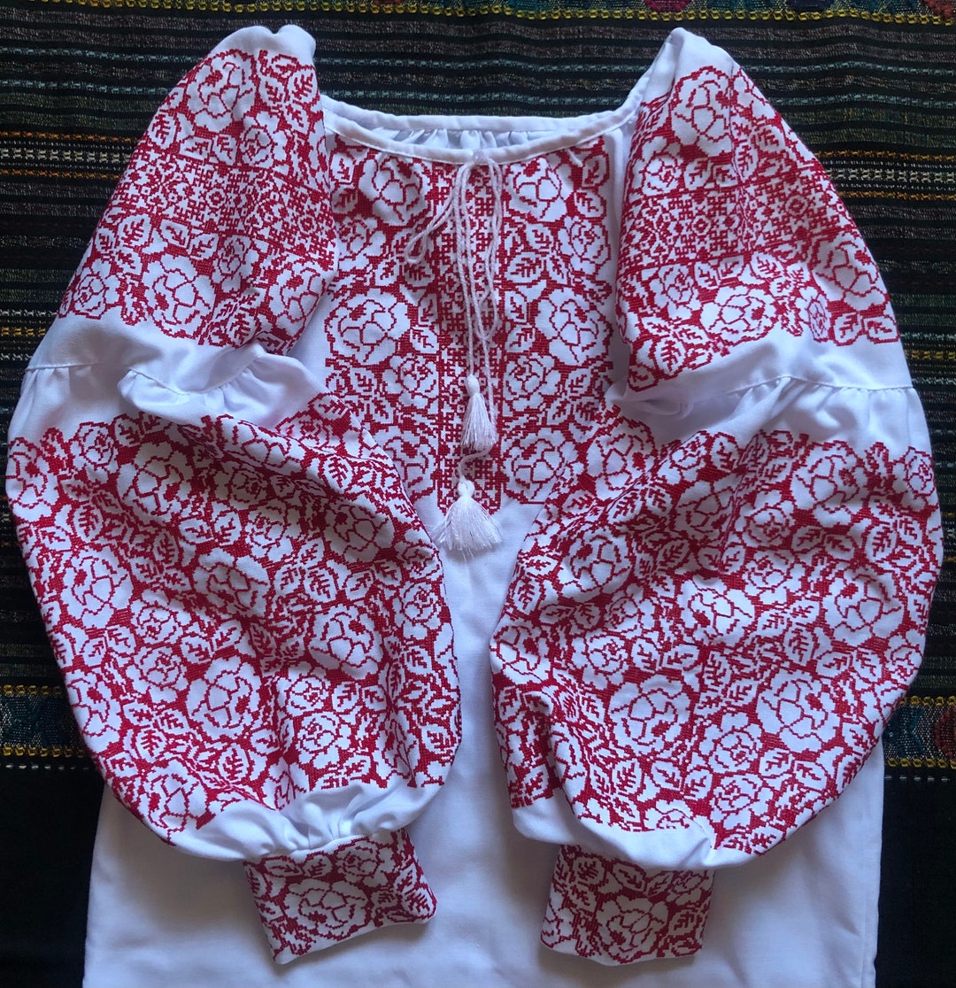 Ukrainian Vyshyvanka hand embroidery blouse
