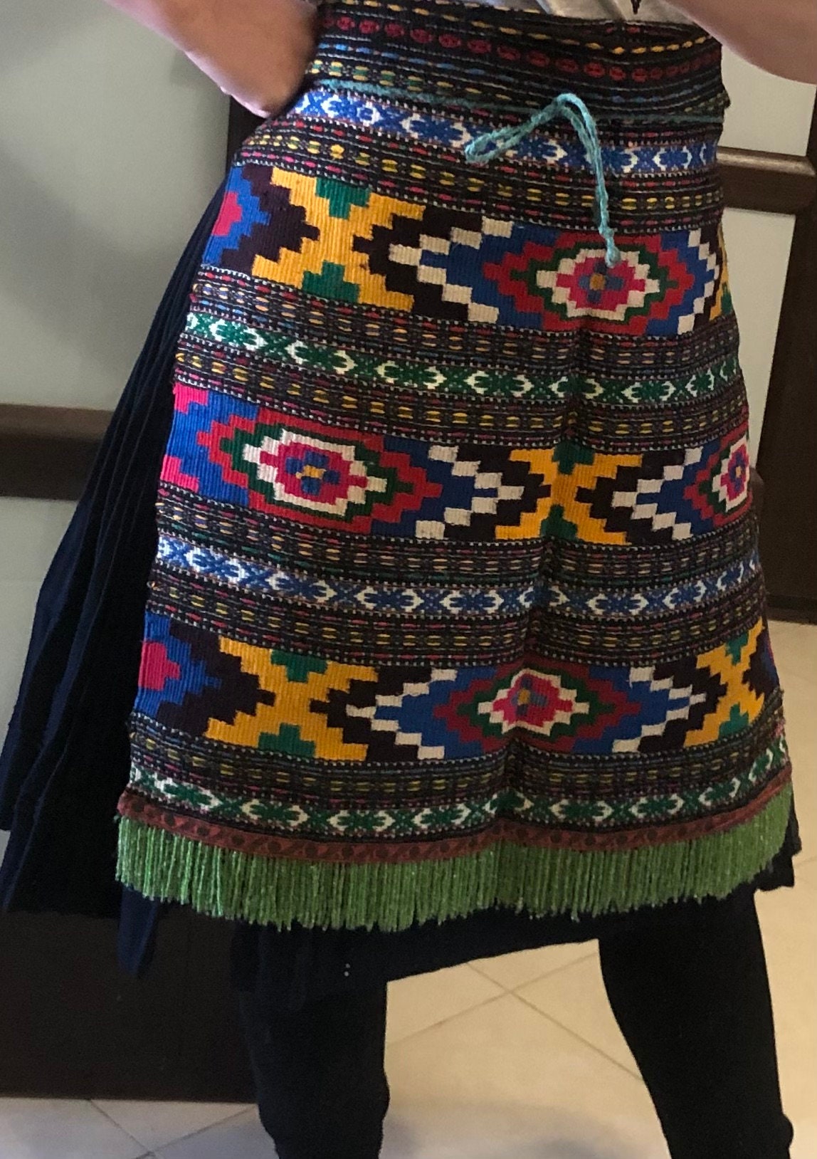 Ukrainian National Vintage 1920-1940 Skirt Apron S-L Borschiv 