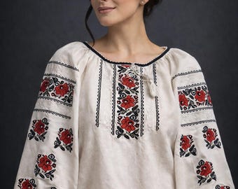 Camisa ucraniana bordada para mujer Vyshyvanka, blusa étnica, tallas 2XS-5XL, varios colores.