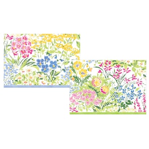 Meadow Flowers Notelets Caspari 8 cartões variados de dois designs com envelopes em pacote de violoncelo 4 x 6 polegadas