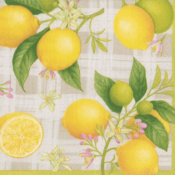Lemon Paper Napkins Etsy