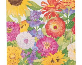 Midsummer Blooms Caspari Paper Cocktail Napkins 25 cm 20 pack 3 ply