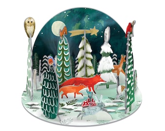 Pop and Slot Large Alpine Foxes Roger la Borde 3D Advent Calendar