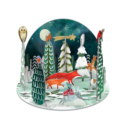 Roger La Borde Christmas Treehouse Pop & Slot 3D Advent Calendar Midnight Card Backing P41302 102323 Image