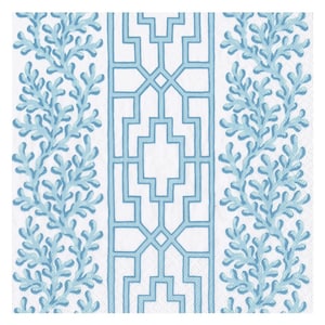 Coral And Trellis Robin's Egg Caspari Paper Table Cocktail Napkins 25 cm square 3 ply