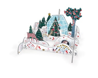 Winter Garden Christmas Scene Pop and Slot Christmas Decoration Roger la Borde