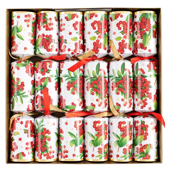 Lot De 12 Craquelins De Noël Caspari – Ruban Casse-noisette, 2 Ensembles De 6 (neufs Scellés)