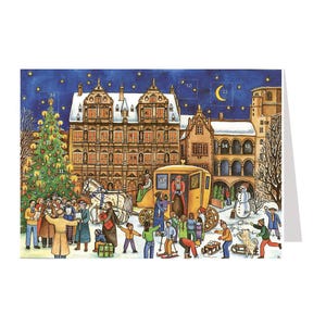 Snowscene Market Richard Sellmer Midi Traditionele Duitse Advent Celendar-kaart 210 x 148 mm met 24 kleine deurtjes om te openen