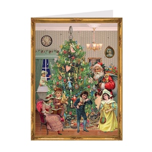Victoriaanse boom Richard Sellmer Verlag Traditionele Duitse adventskalenderkaart 105 x 155 mm met Env en 24 kleine deurtjes om te openen