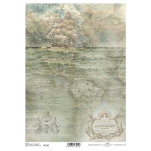 Sea Maps Reispapier ITD A4 Reispapier Maulbeerpapier für Decoupage 210 x 297 mm Free Post in UK