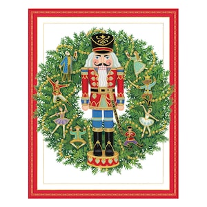 Cartões de Natal Caspari Branco Quebra-Nozes 96mm x 120mm 5 em um pacote com Envelopes