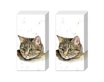 Farmfriends Cat Novelty Tissues 2 packs of 10 IHR Tissues 4 ply 20 cm square