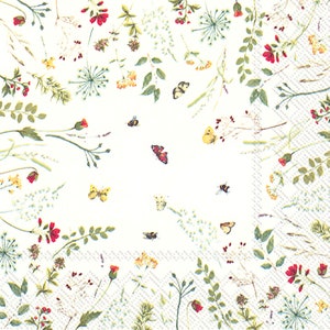 Light Flowers Spring Floral Butterfly IHR Paper Table Napkins 33 cm square 3 ply lunch napkins