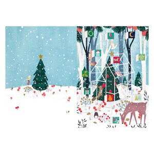 Winter Garden adventskalenderkaart met envelop 170 x 120 mm Roger la Borde 24 kleine deurtjes om te openen