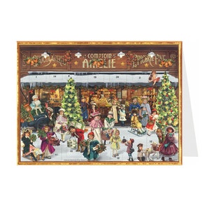 Chocolate Shop Richard Sellmer Verlag Traditionele Duitse adventskalenderkaart 105 x 155 mm met envelop en 24 deurtjes om te openen