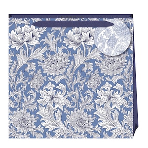 Morris & Co Woad Crysanthamum Duża torba William Morris Luksusowa papierowa torba prezentowa Rozmiar: 325 x 325 x 120 mm