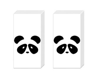 Animal Friends Panda Pocket Novelty Tissues 2 packs of 10 IHR Tissues 4 ply 20 cm square