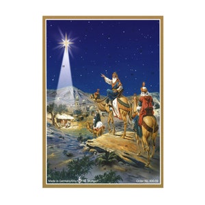 Star Richard Sellmer Verlag Traditionele Duitse adventskalenderkaart 105 x 155 mm met envelop en 24 kleine deurtjes om te openen