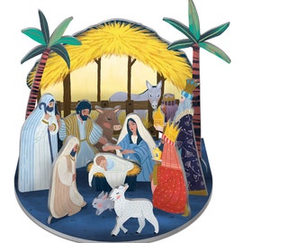 Away in a Manger Christmas Scene Pop and Slot Christmas Decoration Roger la Borde