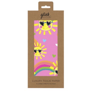 Sunshine Glick 4 fogli di carta velina da regalo 50 x 75 cm