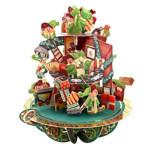 Laboratorio di Babbo Natale - Biglietto di Natale 3D Pop Up Pirouettes 18 x 17 x 14 cm
