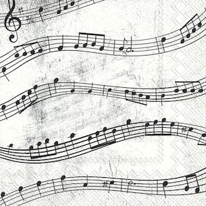 Tovaglioli di carta da tavola IHR con note musicali, 25 cm o 10 pollici quadrati, 3 veli