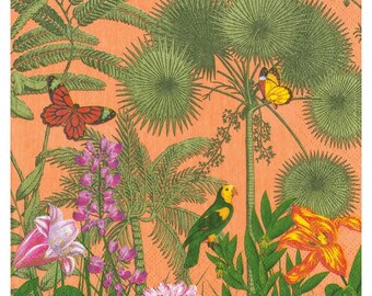 Serwetki papierowe Paradise Garden Melon Caspari 40 cm kwadratowe 3-warstwowe serwetki obiadowe