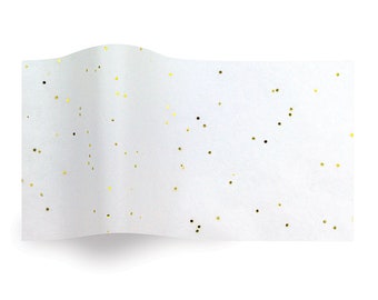 Carta da regalo con pietre preziose dorate su pietre preziose bianche Carta da regalo in tessuto metallico Satinwrap 5 fogli 50 x 75 cm piegati in una confezione