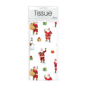 Carta da regalo Snowtime Santa Christmas Tissue Deva 4 fogli 50 x 70 cm piegati delicatamente