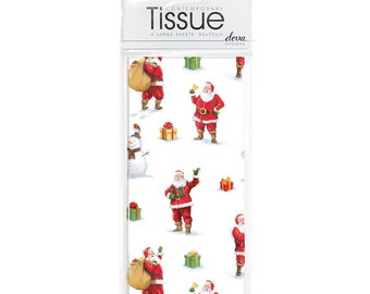 Snowtime Santa Christmas Tissue Deva Tissue Wrapping Paper 4 sheets 50 x 70 cm gently folded