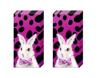 Bad Hair Bunny Rabbit Pocket Novelty Tissues 2 packs of 10 IHR Tissues 4 ply 20 cm square