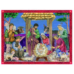 Folk Nativity Scene Richard Sellmer 355 x 265mm Glitter & Translucent Windows Traditional German Advent Calendar
