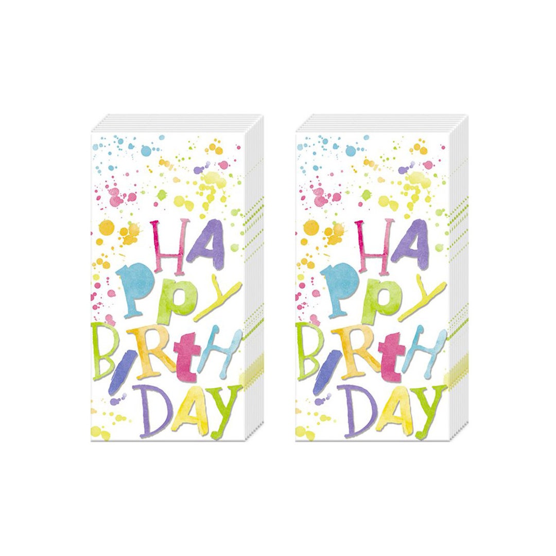 Birthday Splashes Pocket Novelty Tissues 2 Packs of 10 IHR Tissues 4 ...