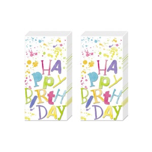 Fazzoletti Birthday Splashes Pocket Novelty 2 confezioni da 10 fazzoletti IHR 4 veli 20 cm quadrati