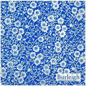 Tovaglioli di carta da tavola Burleigh IHR Calico Blue Floral, quadrati da 33 cm, a 3 veli