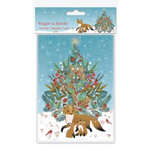 Beneath the Fox Tree adventskalenderkaart met envelop 170 x 120 mm Roger la Borde 24 kleine deurtjes om te openen