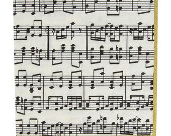 Serwetki koktajlowe papierowe Musica Music Caspari 25 cm, 20 szt., 3-warstwowe