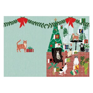 Fireside Cats Advent adventskalenderkaart met envelop 170 x 120 mm Roger la Borde 24 kleine deurtjes om te openen