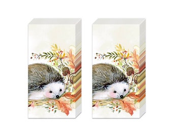 Sweet Hedgehog Tissues 2 packs of 10 IHR Tissues 4 ply 20 cm square