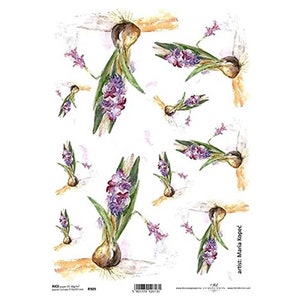 Bolbloemen Rijstpapier ITD A4 Rijstpapier Moerbeipapier voor decoupage 210 x 297 mm Gratis post in Groot-Brittannië
