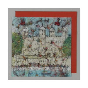 Cartão Calendário do Advento Tower Treasures Swiss Kiss 150 x 150 mm Envelope e 24 pequenas portas para abrir