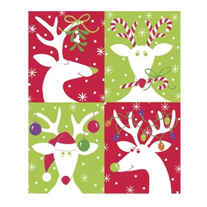 Rendier van Stephanie Stouffer Caspari Adventskalenderkaart met 24 kleine deurtjes om te openen 18 x 13 cm met envelop