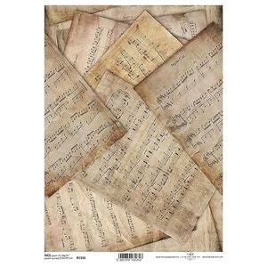 Music Notes Manuscript Rijstpapier ITD A4 Rijstpapier Moerbeipapier voor decoupage 210 x 297 mm Gratis post in VK