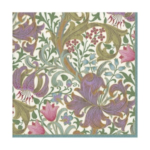 Tovaglioli da tavola in carta avorio Golden Lily Caspari, quadrati da 25 cm, 3 veli, tovaglioli da cocktail