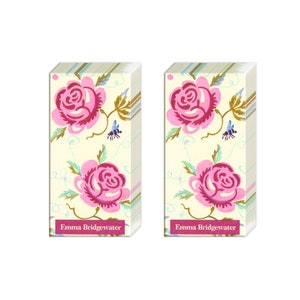 Rose and Bee Emma Bridgewater Pocket Novelty Tissues 2 packs of 10 IHR Tissues 4 ply 20 cm square