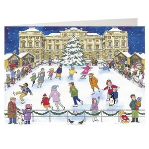 Skating Alison Gardiner adventskalenderkaart 210 x 148 mm met Env