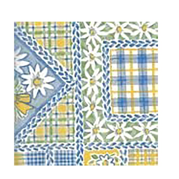 Daisy Patchwork Blue Yellow Tissue Wrapping Paper Satinwrap 5 sheets 50 x 75 cm folded into a pack