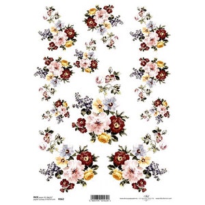 Pink Posy Flowers Rijstpapier ITD A4 Rijstpapier Mulberry Papier voor Decoupage 210 x 297 mm Gratis Post in UK